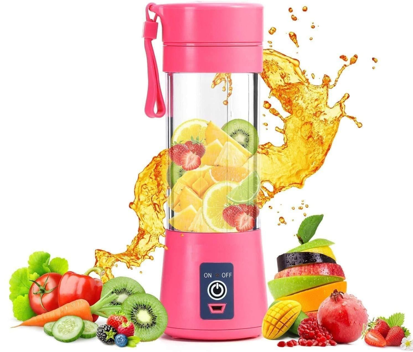 Portable Electric 6 Blade USB Juice Maker (380 ml) blends fruits effortlessly for fresh, delicious smoothies on the go.