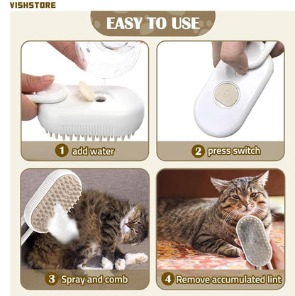 PetGroom Steam Brush for Dog and Cat – Effortless Grooming and Deodorizing