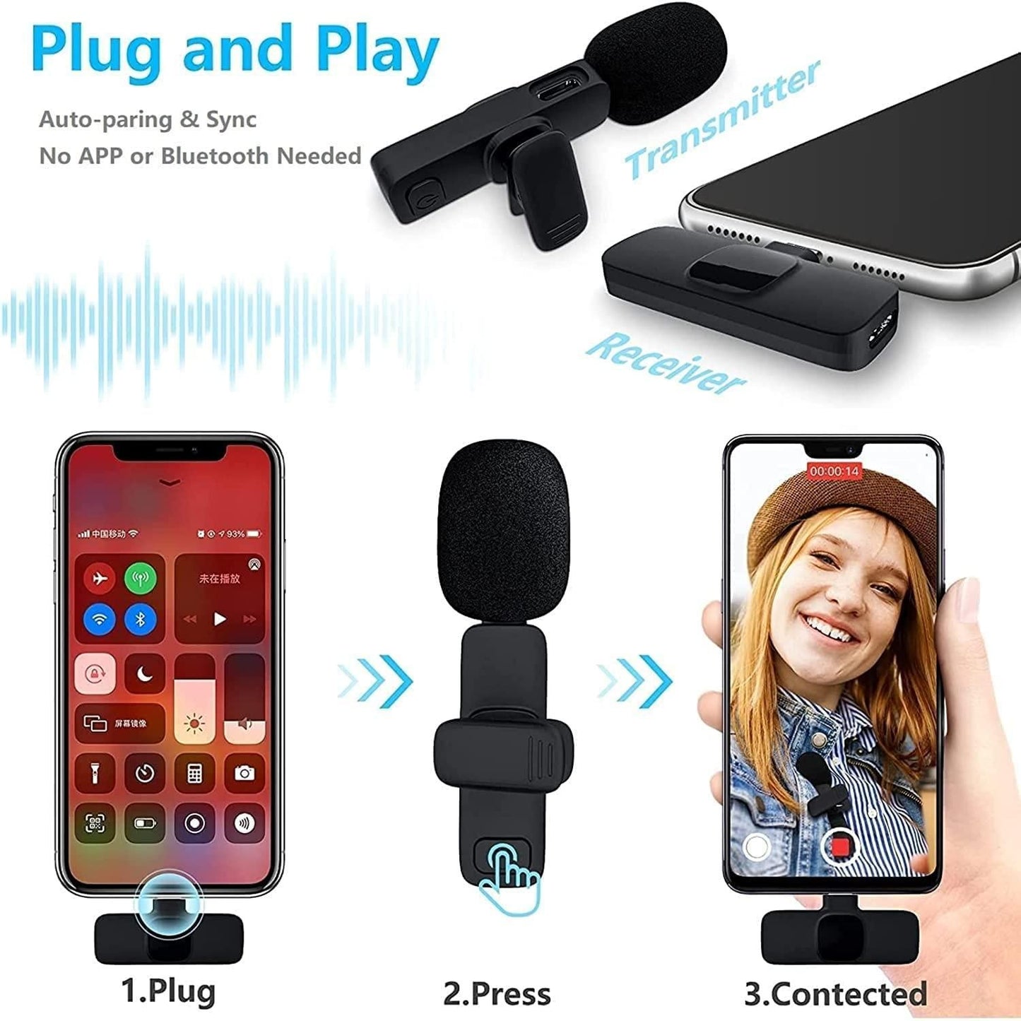 SoundWave Wireless Microphone – Bluetooth Connectivity for Clear Recording