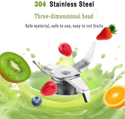 Portable Electric 6 Blade USB Juice Maker (380 ml) features durable steel blades for quick and easy fruit blending.