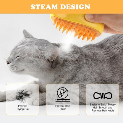 PetCare Steaming Pet Hairbrush – 3 In 1 Cleaning Solution