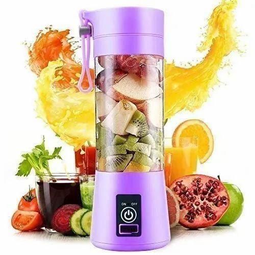Portable Electric 6 Blade USB Juice Maker (380 ml) in vibrant color, perfect for fresh smoothies on the go.