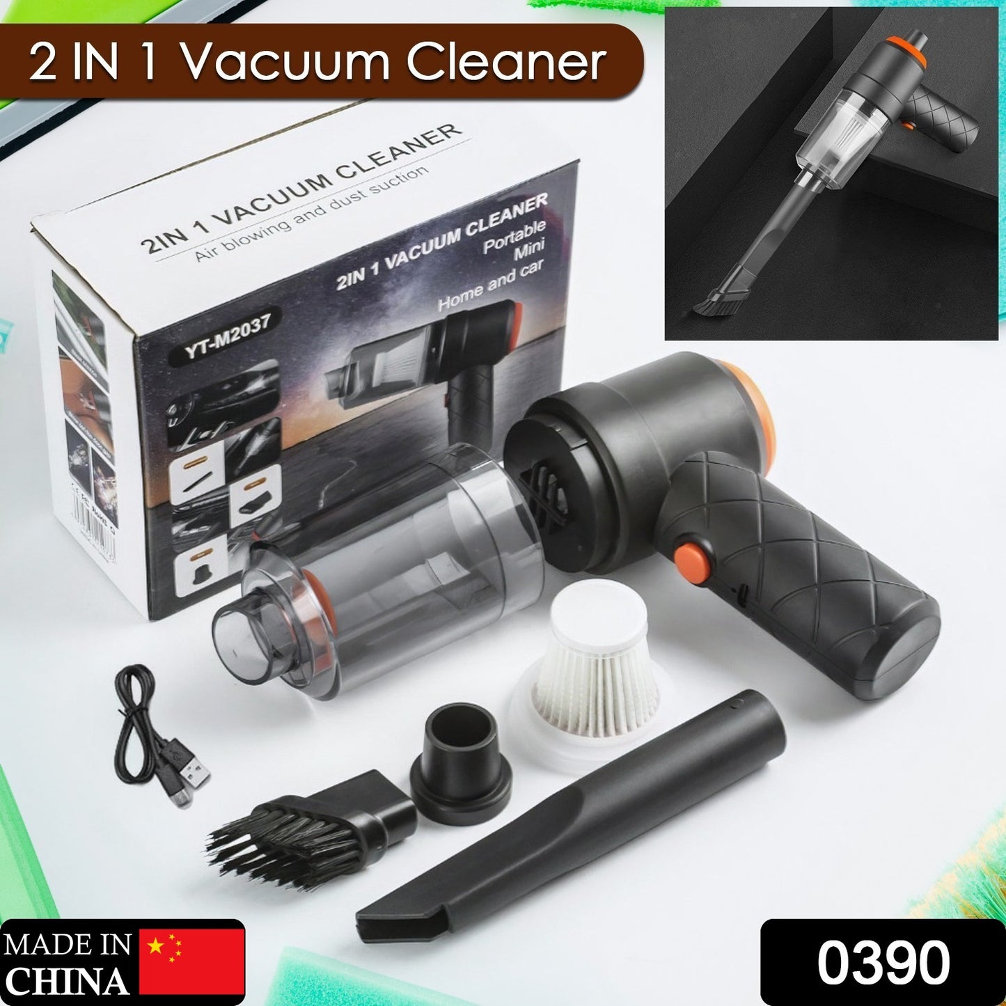 YourBrand 0390 Vacuum Cleaner – High-Power Wireless Handheld Dual-Use Design
