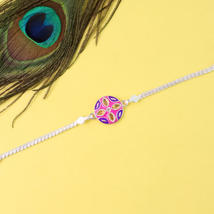 SilverCraft Pack Of 12 Silver Chain Rakhis – Elegant Bracelet Style Design