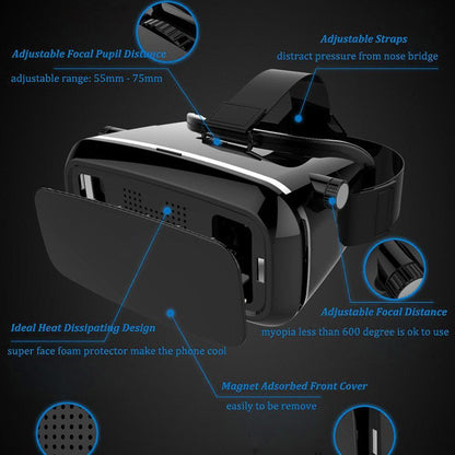 VR Pro 1447 VR Virtual Reality 3D Glasses Headset – Comfortable Design with Adjustable Straps